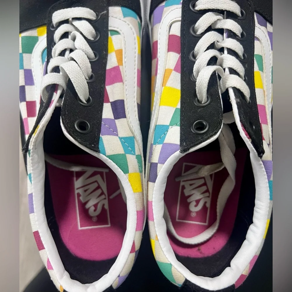 Vans Old Skool Rainbow Checkerboard Sneakers Shoes Casual Skater Colorful Pride